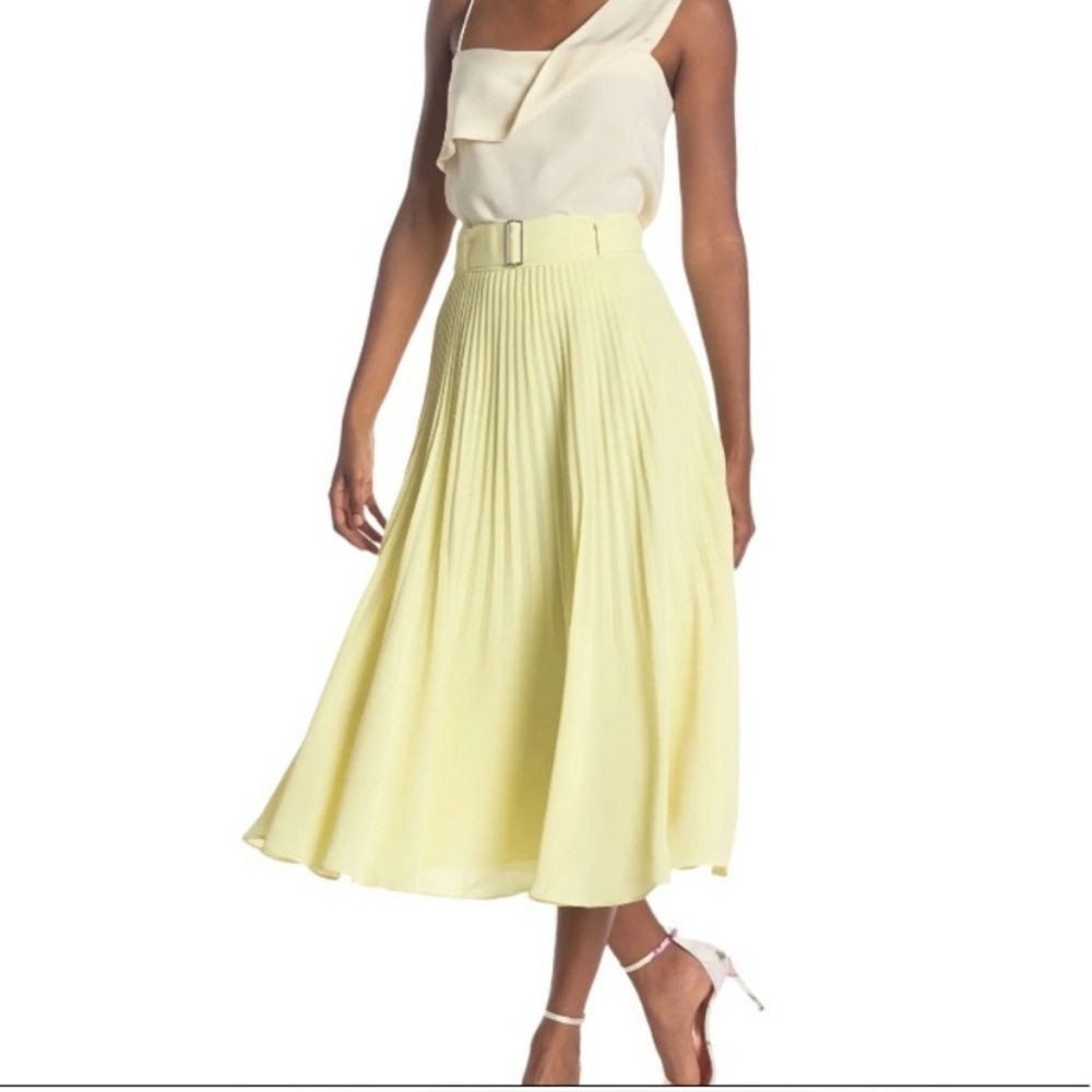 Club Monaco Yellow Midi A-Line Skirt